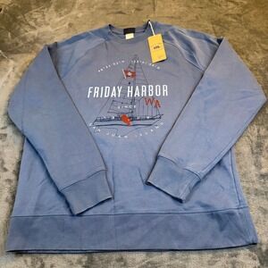 Gear for Sports Friday Harbor WA Sweatshirt Mens Large Blue Raglan G3135 NEW